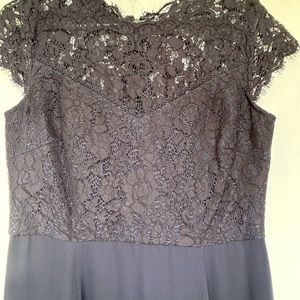 NEW WITH TAG EVER NEW MELBOURNE “MACIE CAP SLEEVE LACE BODICE GOWN” SIZE 8 NAVY